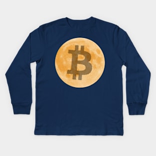 Bitcoin to the Moon Kids Long Sleeve T-Shirt